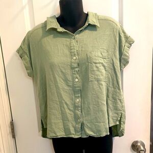 Light Green button down collared blouse